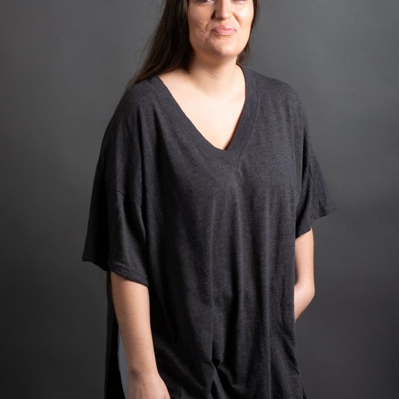 Grey Oversized Tee by Free People - Picture 8 of 9